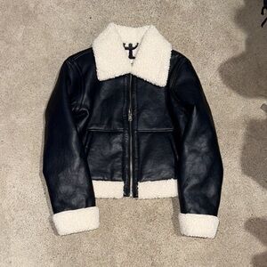 Abercrombie Vegan Leather Utility Trucker Jacket